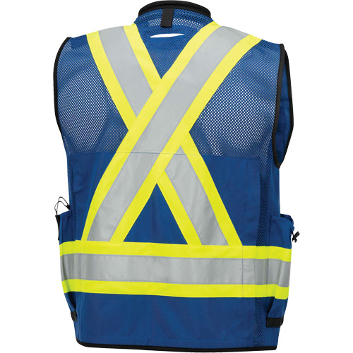 Pioneer V1012080-M 6681 High-Visibility Antimicrobial Mesh-Back Surveyor Vest, Royal Blue, Medium, Polyester
