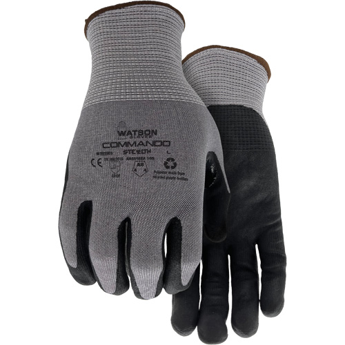 Watson Gloves 338-S 338 Commando Cut Resistant Gloves, Size Small, 18 Gauge, Foam Nitrile Coated, HPPE/Polyester/Spandex/Stainless Steel Shell, ASTM ANSI Level A8/EN 388 Level F