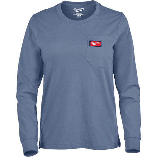 Milwaukee F551U-2X GRIDIRON Long Sleeve Pocket T-Shirt, Women's, 2X-Large, Blue