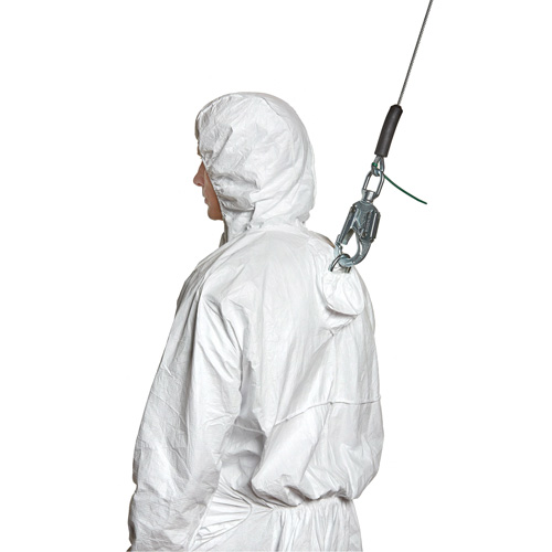 Dupont Personal Protection TY178SWHLG0025HP Harness-Compatible Disposable Coverall, Large, White, Tyvek&reg; 500