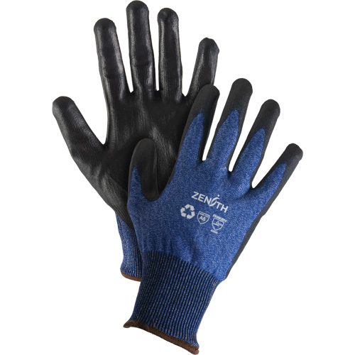 Zenith Safety Products SHO171 Eco-Friendly Stretch Cut-Resistant Gloves, Size 9, 18 Gauge, Polyurethane Coated, Stainless Steel/HPPE/RPET Shell, ASTM ANSI Level A5