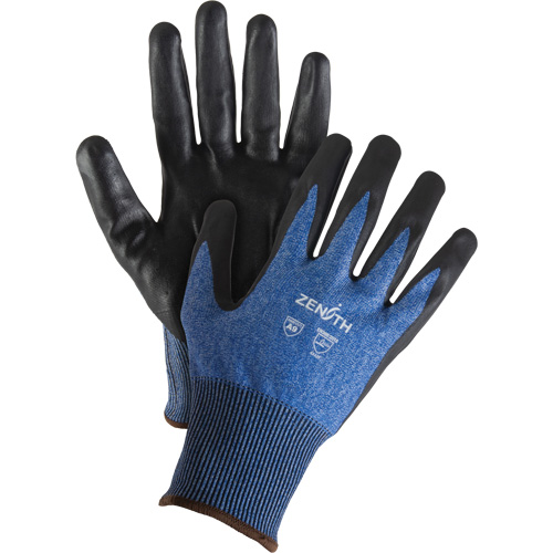 Produits de sécurité Zenith SHO181 Gants l&eacute;gers et haute dext&eacute;rit&eacute; r&eacute;sistants &agrave; la coupe, Taille 9, Calibre 18, Rev&ecirc;tement Mousse de nitrile, Enveloppe en Acier inoxydable/PEHP/Tungst&egrave;ne, ASTM ANSI niveau A9