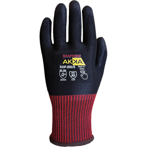 Akka KOP-500/7 Gants de protection &eacute;lev&eacute;e contre la coupe KOP-500, Taille 7, Calibre 13, Rev&ecirc;tement Polyur&eacute;thane, Enveloppe en Nylon/PEHP/Spandex/Graph&egrave;ne, ASTM ANSI niveau A5/EN 388 niveau E
