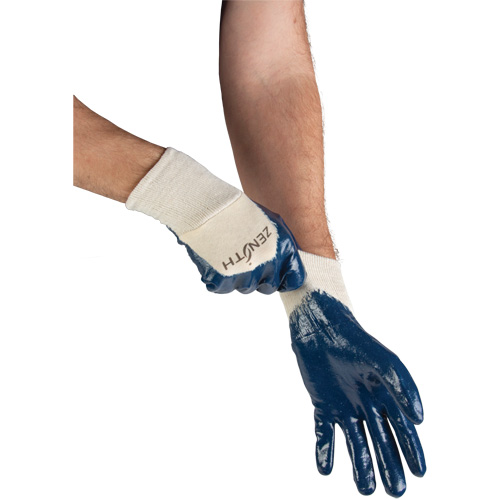 Produits de sécurité Zenith SHO267 Gants &agrave; doublure interlock de poids moyen, 9/Grand, R&ecirc;vetement Nitrile, Enveloppe en Coton