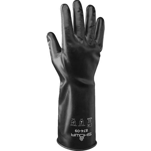 Showa 874-07 874 Chemical-Resistant Gloves, Size Small/7, 14" L, Butyl Rubber, 13.78-mil