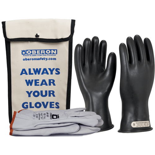 Oberon GLVKT-BRC001108 Class 00 Rubber Electrical Glove Kit, 8, 11" L, 20 cal/cm², NFPA 70E