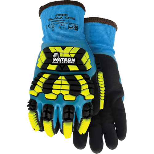 Watson Gloves 9393TPR-2XL Gants d'hiver antichocs 9393TPR Stealth Black Ops, 2T-Grand, Paume en Mousse de latex, Poignet Poignet en tricot
