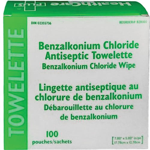Cardinal BZK100 BZK Benzalkonium Chloride Towelette, Towelette, Antiseptic