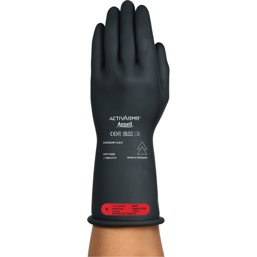 Ansell RIG011BUL080 ActivArmr&reg; RIG R011BUL Ultra-Lightweight Electrical Insulated Gloves, ASTM Class 0, Size 8, 11" L