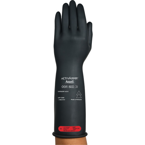 Ansell RIG014BUL090 ActivArmr&reg; RIG R014BUL Ultra-Lightweight Electrical Insulated Gloves, ASTM Class 0, Size 9, 14" L