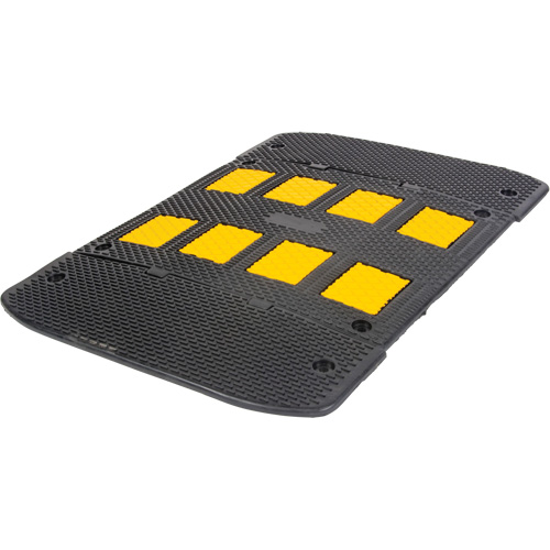 Produits de sécurité Zenith SHP474 Bosse de d&eacute;c&eacute;l&eacute;ration avec embouts d'extr&eacute;mit&eacute;s, Caoutchouc, 3' lo x 40" la x 2" h