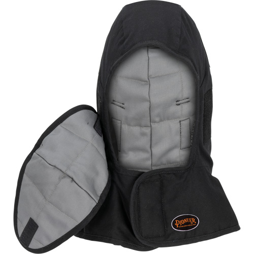 Pioneer 765A/V4511970-O/S Pioneer 765A Flame-Resistant Quilted Hard Hat Liner with Long Neck & Detachable Mouthpiece, Black/Grey, Cotton/FR-Tech&reg;/Modacrylic/Nylon