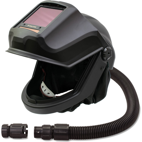 Walter Technologies Pour Surface 9908-W Masque respiratoire &agrave; adduction d'air et casque de soudage &agrave; visi&egrave;re relevable avec filtre ADF et valve anti-refoulement DEFENDER, Universel, Pi&egrave;ce faciale