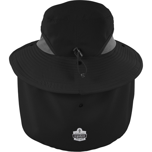 Ergodyne 12725 Chill-Its 8934 Ranger Hat with Neck Shade, Small/Medium, Black