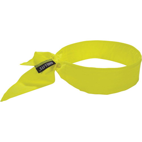 Ergodyne 12397 Chill-Its 6702 Cooling Headband with Embedded Polymers & Tie Closure, High Visibilty Lime-Yellow