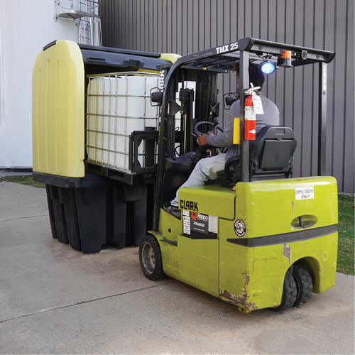 Enpac 4070-YE Yellow Roll Top Hardcover Spill Pallet, 65" L x 65" W x 101" H, 5000 lbs. Load Capacity