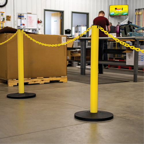 Mr. Chain 71602-2 Industrial Stanchion Kit with Plastic Chain, 37" High, Yellow