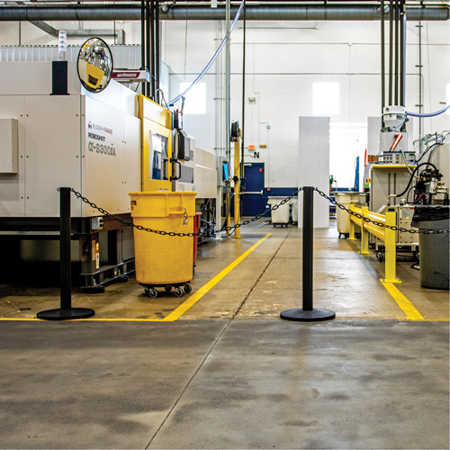 Mr. Chain 71602-2 Industrial Stanchion Kit with Plastic Chain, 37" High, Yellow