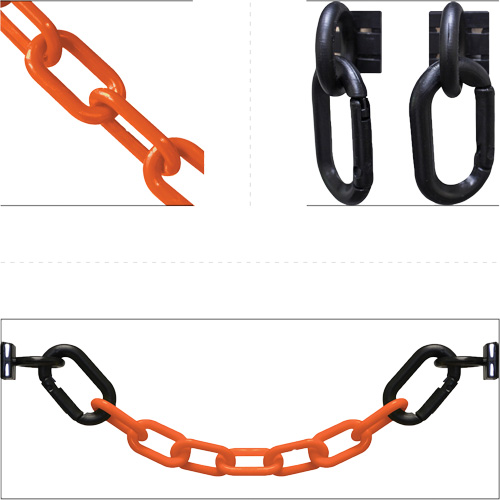 Mr. Chain 77412 Magnetic Chain Barrier Warehouse Kit, Orange, 2" Link, 15' Length