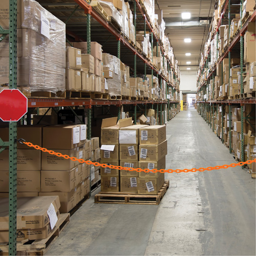 Mr. Chain 77412 Magnetic Chain Barrier Warehouse Kit, Orange, 2" Link, 15' Length