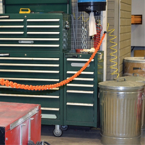 Mr. Chain 77412 Magnetic Chain Barrier Warehouse Kit, Orange, 2" Link, 15' Length