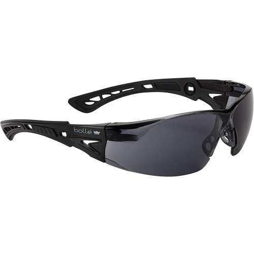 Bollé Safety PSSRUSP443B Rush+ BSSI Safety Glasses, Grey/Smoke Lens, Anti-Fog/Anti-Scratch, ANSI Z87+