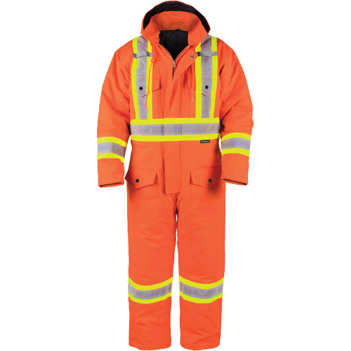 Barry & Boulerice 11-6571-OR2XL High-Visibility Lined Canvas Overalls, 2X-Large, High Visibility Orange