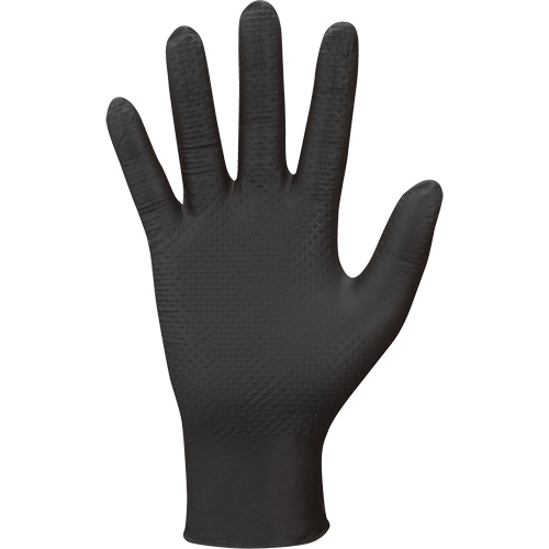 Showa 709B-07 709B PyraGrip Disposable Gloves, 7/Small, Nitrile, 8-mil, Powder-Free, Black