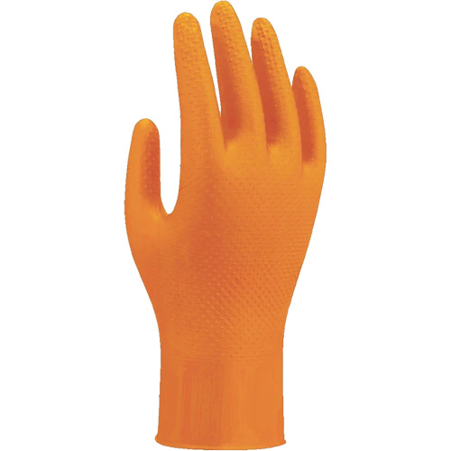 Showa 709HVO-08 709HVO High-Visibility Disposable Gloves, 8/Medium, Nitrile, 8-mil, Powder-Free, Orange