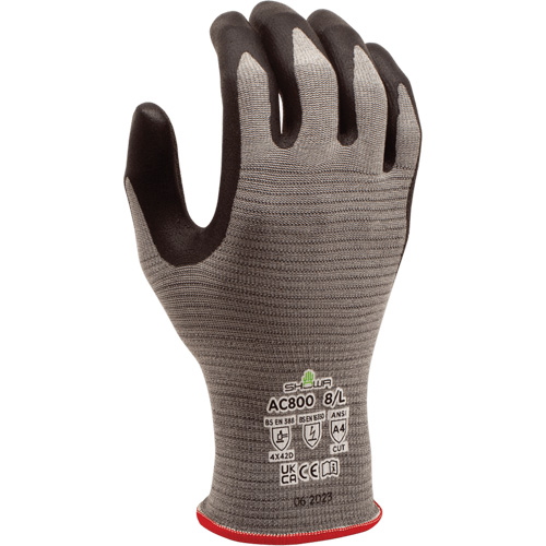 Showa AC800XL-09 Gants DURACoil Alpha AC800 ESD, Taille T-Grand/9, Calibre 18, Rev&ecirc;tement Nitrile micromousse, Enveloppe en PEHP, ASTM ANSI niveau A4/EN 388 niveau D