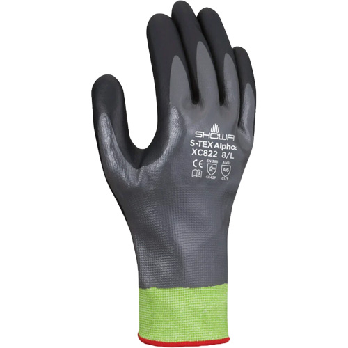 Showa XC822S-06 Gants r&eacute;sistants &agrave; la coupe S-TEX Alpha XC822, Taille 6/Petit, Calibre 18, Rev&ecirc;tement Nitrile, Enveloppe en Tungst&egrave;ne, ASTM ANSI niveau A6