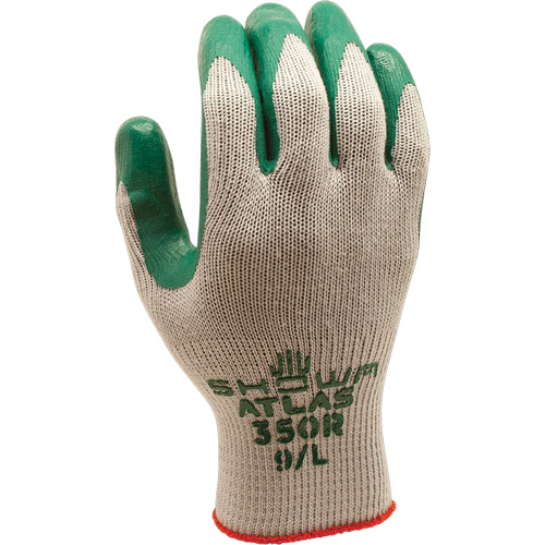 Showa 350L-09 ATLAS 350 Gloves, 9/Large, Nitrile Coating, 10 Gauge, Polyester/Cotton Shell