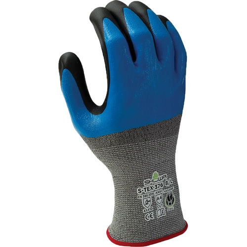 Showa 376S-06 376 Cut-Resistant Gloves, 6/Small, Nitrile/Foam Nitrile Coating, 13 Gauge, Polyester/Stainless Steel Shell