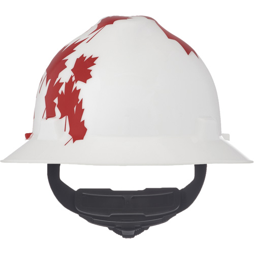 MSA 10082234 Casque de protection V-Gard &agrave; fentes s&eacute;rie Canadian Freedom, Suspension Rochet, Non ventil&eacute;