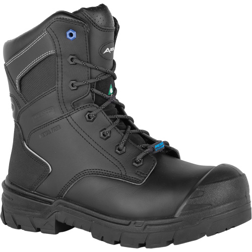  SHQ458 Bottes de travail imperm&eacute;ables pour foreur avec protecteur m&eacute;tatarsien flexible, Cuir, Taille 4, Imperm&eacute;able