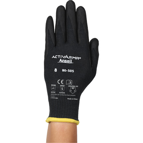 Ansell 80505110 Gants r&eacute;sistants &agrave; la chaleur conductrice et &agrave; la coupe ActivArmr 80-505, Taille 11, Calibre 13, Rev&ecirc;tement Mousse de nitrile, Enveloppe en Kevlar/Intercept, ASTM ANSI niveau A5/EN 388 niveau E