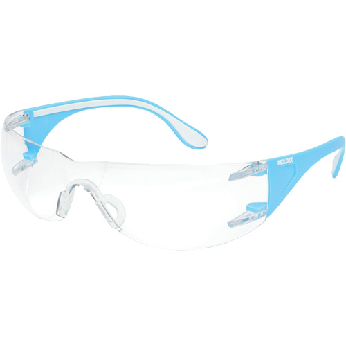 Moldex 5003C-2 Adapt Lite Blue/White Safety Glasses, Clear Lens, Anti-Fog/Anti-Scratch, ANSI Z87+/Meets/Exceeds CSA Z94.3