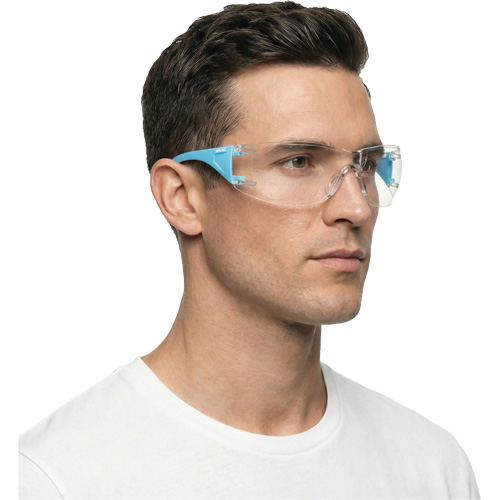 Moldex 5003C-2 Adapt Lite Blue/White Safety Glasses, Clear Lens, Anti-Fog/Anti-Scratch, ANSI Z87+/Meets/Exceeds CSA Z94.3