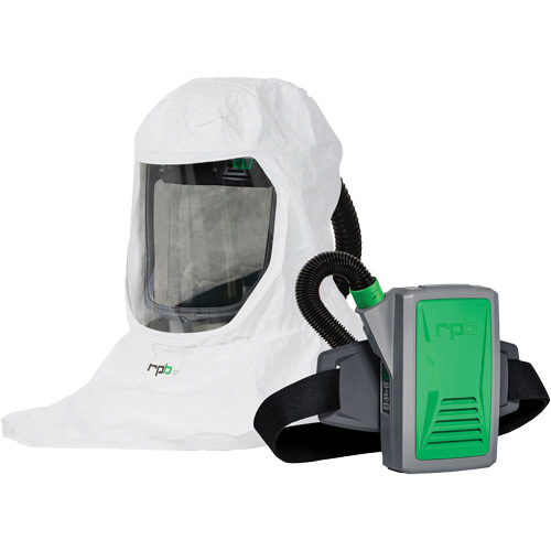GVS 17-118-12 T-Link Respirator with Bump Cap, Breathing Tube, Belt-Mount & PX5 PAPR, Loose Fitting Hood & Faceshield, Lithium-Ion Battery