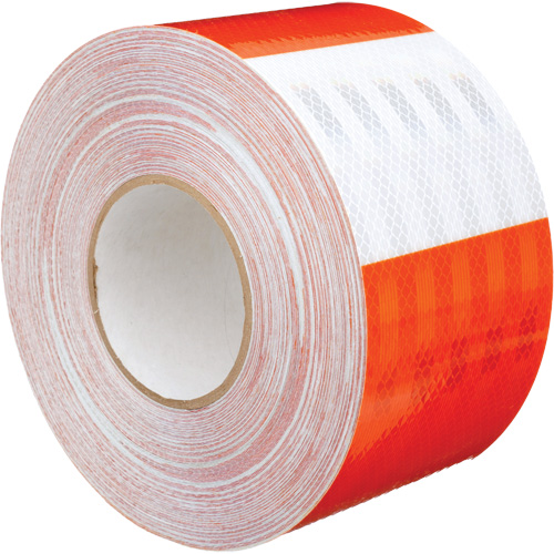 3M 382VHIP-5X50 Pellicule souple pour chantiers routiers &agrave; haute intensit&eacute; 382VHIP, 5" la x 150' lo, Orange et blanc