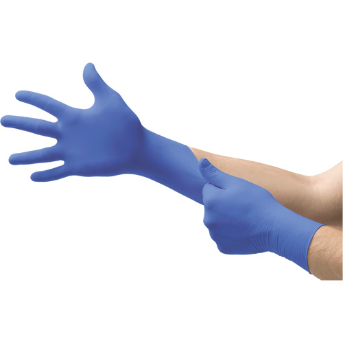 Ansell N211 MICROFLEX N21 Disposable Gloves, 6.5/7/Small, Nitrile, 4.7-mil/5.5-mil, Powder-Free, Cobalt, Class 2