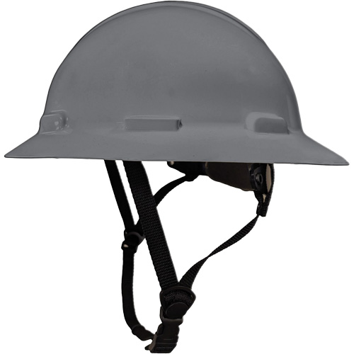 Dentec 14LIDCSFR1-GRY LIDGUARD&reg; Full Brim Hardhat with Chinstrap, Meets CSA Type 1, Ratchet Suspension, Vented