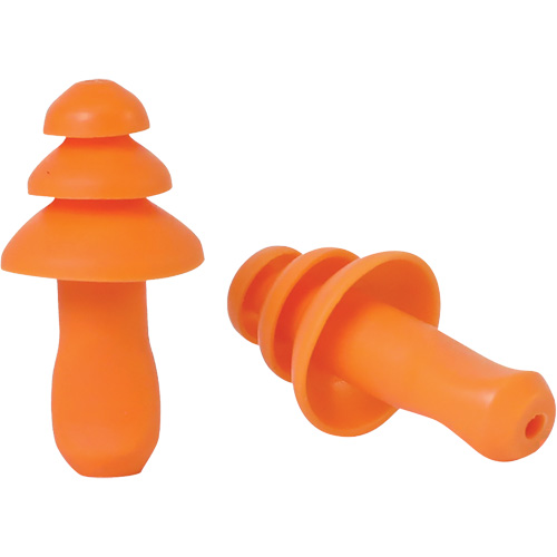 Dentec 76100EP Bouchons d'oreilles r&eacute;utilisable &agrave; triple bride en TPR orange SEALTEC TipGrip, Sans cordon, Vrac - Boîte, 26 dB dB NRR, Taille unique