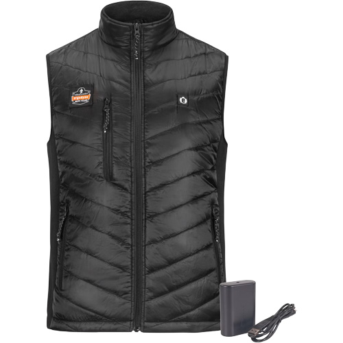 Ergodyne 41701 N-Ferno&reg; Rechargeable Heated Vest with Battery Power Bank, Men's/Unisex/Women's, Small, Black