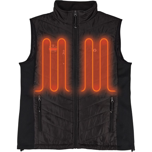 Ergodyne 41701 N-Ferno&reg; Rechargeable Heated Vest with Battery Power Bank, Men's/Unisex/Women's, Small, Black