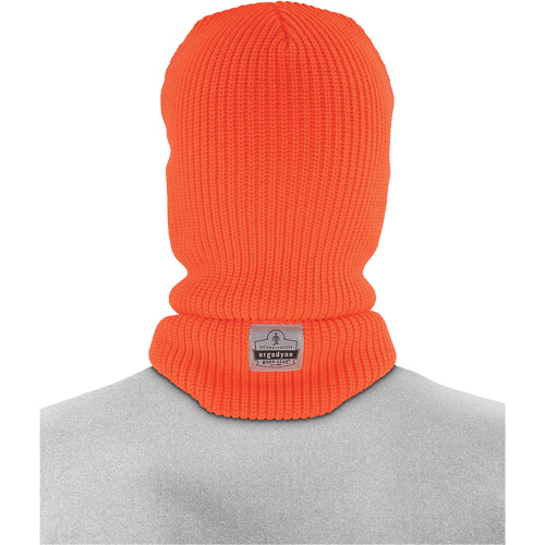Ergodyne 16968 N-Ferno&reg; 2-Layer Rib Knit Freezer Balaclava Face Mask, Acrylic, Orange