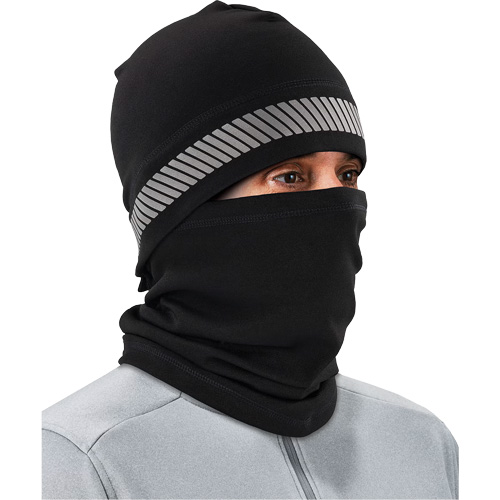 Ergodyne 16861 Passe-montagne r&eacute;fl&eacute;chissant 3-en-1 N-Ferno, Polyester, Noir