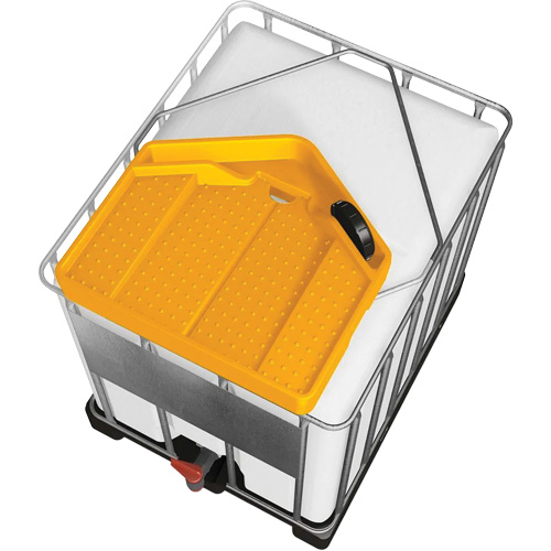 Denios K22-0151 Large 3.9 Gal. Yellow Chemically-Resistant Polyethylene IBC Funnel