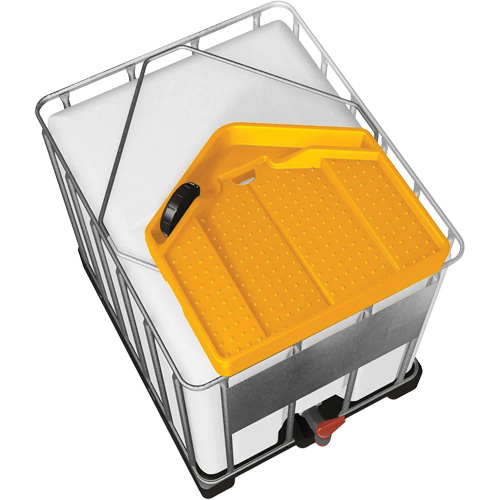 Denios K22-0151 Large 3.9 Gal. Yellow Chemically-Resistant Polyethylene IBC Funnel