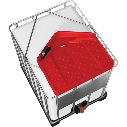 Denios K22-0152 Large 3.9 Gal. Red Chemically-Resistant Polyethylene IBC Funnel